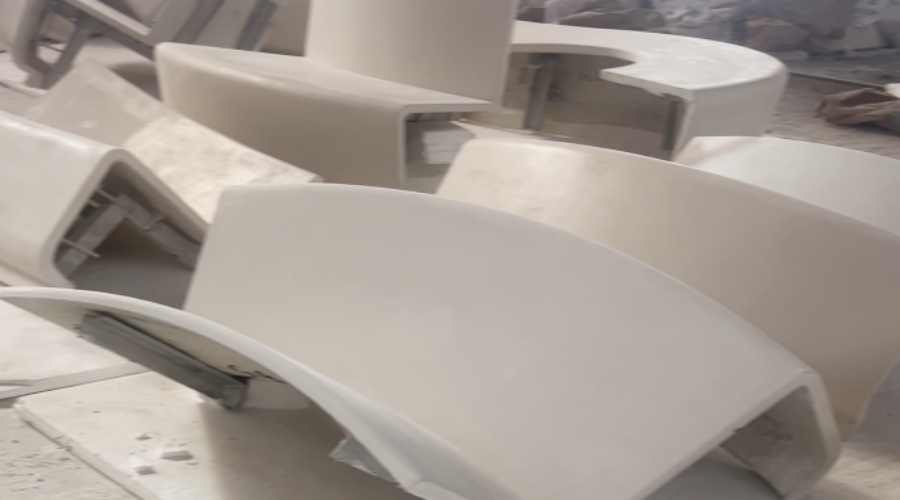 武漢商場水磨石GRC坐凳造型工程