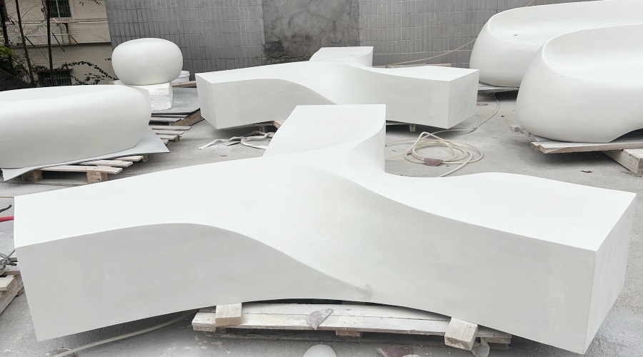 UHPC/GFRC坐凳樹池草階檔墻